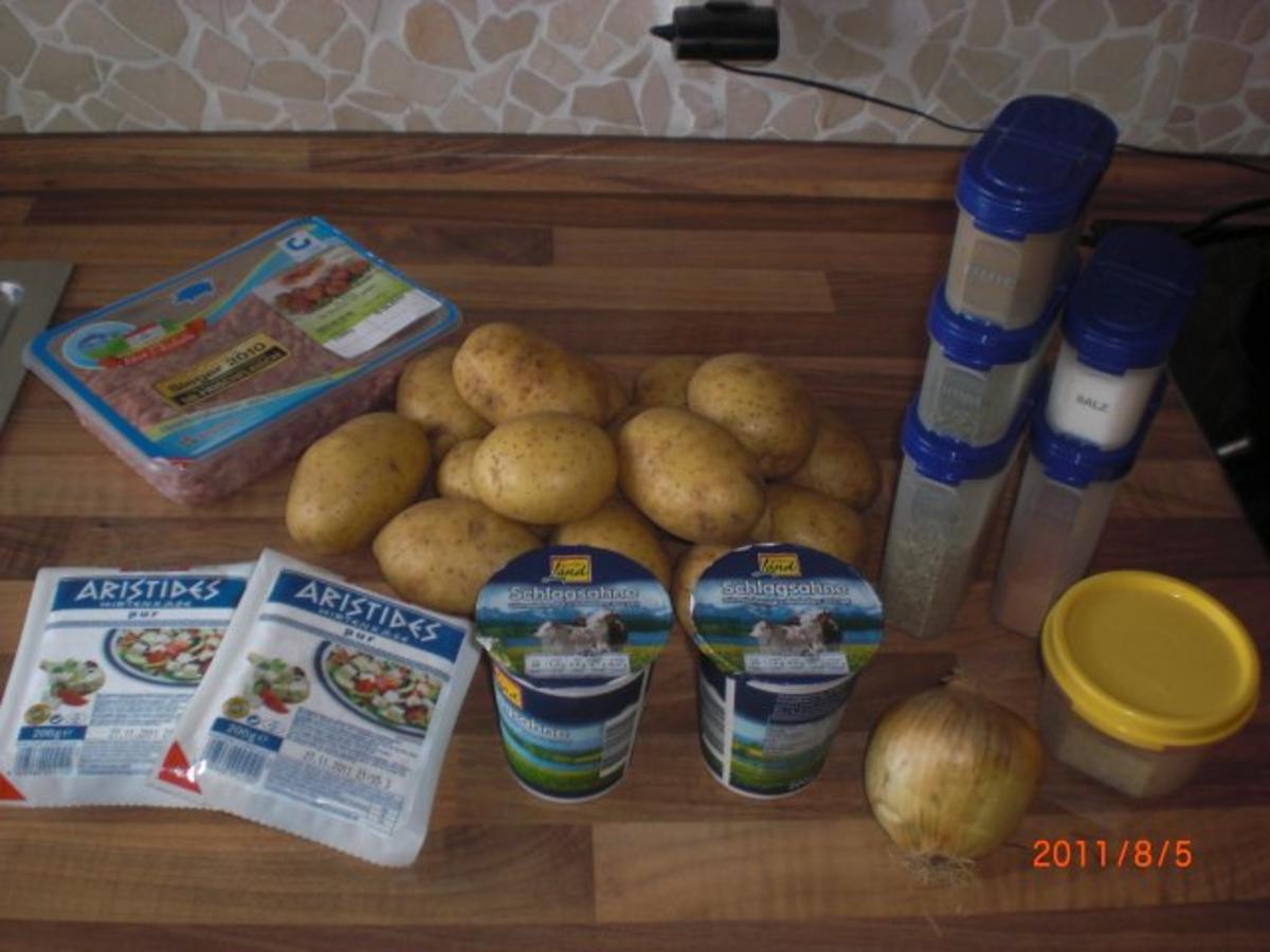 Kartoffeln mit Hackfleisch - Schärfkäse Auflauf - Rezept