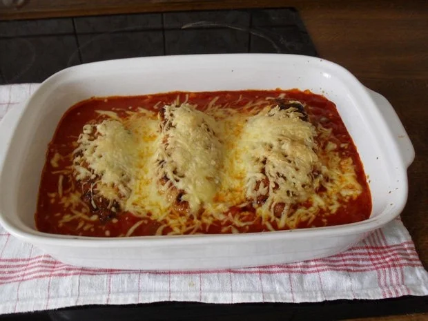 Rezept: Hühnebrustfilet in Tomaten-Lauchsoße mit Käse überbacken Bild Nr. 12 Hühnebrustfilet in Tomaten-Lauchsoße mit Käse überbacken - Rezept - Bild Nr. 12