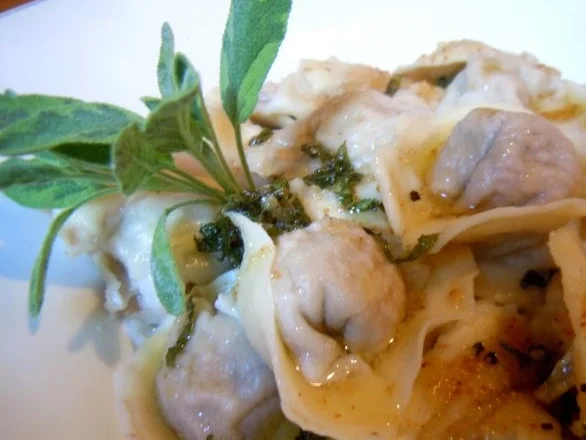 Tortelloni mit Pfifferlingsfüllung und Salbeibutter - Rezept