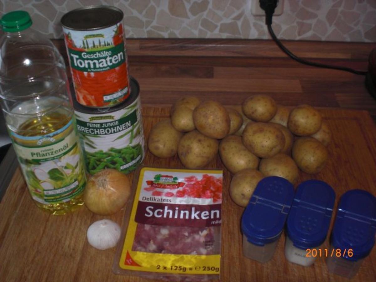 Kartoffeln - Bohnen und Speck........Pfanne. - Rezept