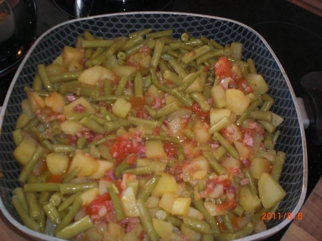 Kartoffeln - Bohnen und Speck........Pfanne. - Rezept - Bild Nr. 3