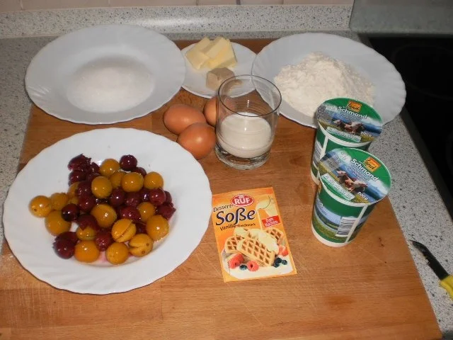 Vanille-Mirabellen-Sauerkirsch-Wähe - Rezept - Bild Nr. 2