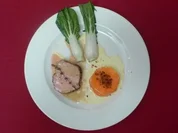 Milchkalbskarree mit Pak-Choi-Gemüse und Gratin von Süßkartoffeln polnische Art - Rezept