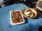 Feldsalat mit gegrillten Pfirsichen - Rezept