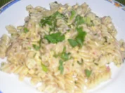 Fusilli mit Schinken und Eier - Rezept