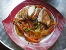Gebratene Hähnchenbrust mit Gebratenen Paprikastreifen - Rezept