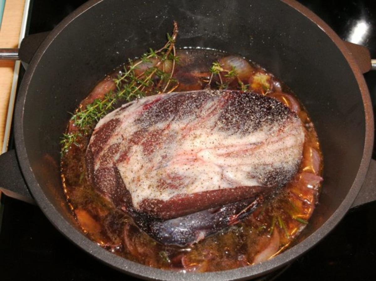 Fleisch: Rinderherz geschmort mit frischen Mischpilzen - Rezept - Bild Nr. 5