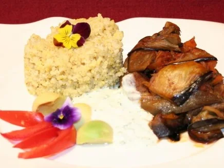 Lamm und Kalb im Auberginenmantel - Rezept