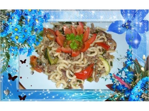 Rezept: Hack : Nudelpfanne mit Hack und Gemüse Hack : Nudelpfanne mit Hack und Gemüse - Rezept