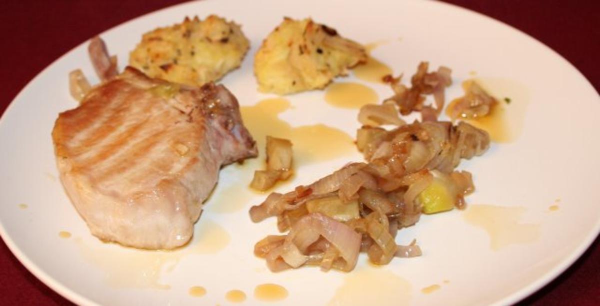 Bilder für Iberico-Schwein mit Kartoffel-Mandelpüree und Artischocken - Rezept