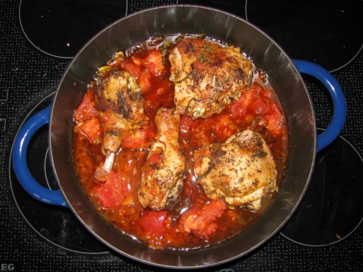 Geflügel: Hähnchen in Tomaten Sahne Soße - einfach - von saturnia