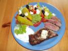 Griechischer Salat mit marinierten Lammlachsen - Rezept