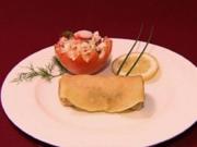 Gefüllte Tomaten und Pfannkuchen mit Champignons (Ina Menzer) - Rezept