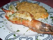 Rezept: Gamba grande mit Spagetti Olio con Aglio Gamba grande mit Spagetti Olio con Aglio - Rezept