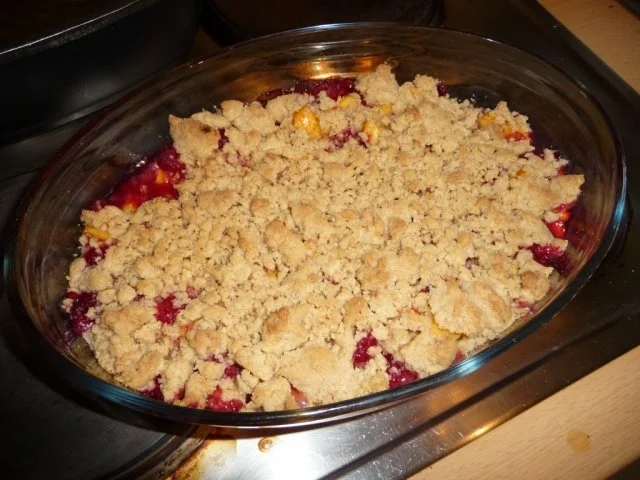 Rezept: Nektarinen - Himbeer - Crumble Bild Nr. 3 Nektarinen - Himbeer - Crumble - Rezept - Bild Nr. 3