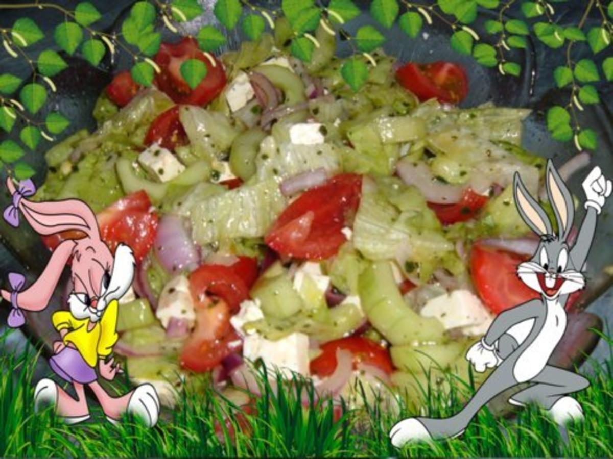 Salat : gemischter Salat mit Feta - einfach - von SCHNEEROSE
