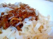 Spaghetti mit Tomaten-Fleisch-Sauce - Rezept