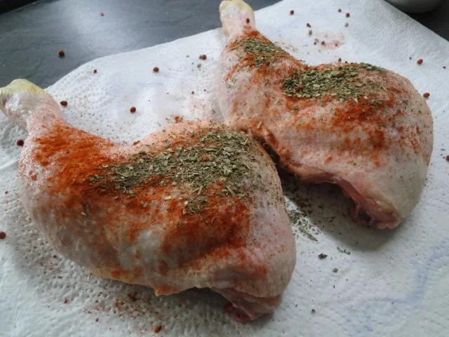 Rezept: Hähnchenkeulen mit Brustanteil NT mit würziger Obstsauce Bild Nr. 2 Hähnchenkeulen mit Brustanteil NT mit würziger Obstsauce - Rezept - Bild Nr. 2