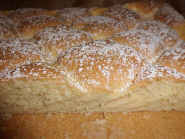 Steppdeckenkuchen luftiger Ölteig mit Quarkgitter - Rezept mit Bild