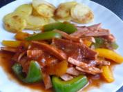 Wurstragout m. Bratkartoffeln - Rezept