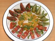 Rezept: Beilage: Tomatenteller, bunt Beilage: Tomatenteller, bunt - Rezept