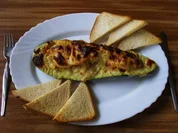 Garnelengratin im Zucchiniboot - Rezept