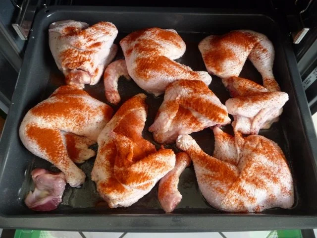 Geflügel : Rosmarinhähnchen aus dem Backofen mit schwäbischen Kartoffelsalat - Rezept - Bild Nr. 2