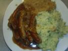 Nürnberger Bratwürstl mit Sauerkraut und Kartoffelpürre - Rezept