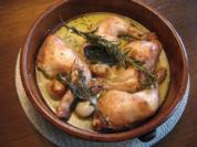 Hähnchenschenkel in Rieslingsud - Rezept