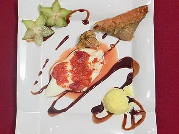 Rezept: Glasierte Orangen mit Eis und Baklava Glasierte Orangen mit Eis und Baklava - Rezept