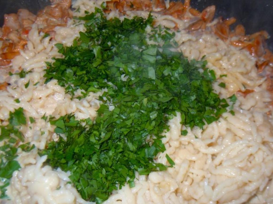 Spätzle mit pikanten Rahm Pfifferlingen - einfach - 283 kcal/100g