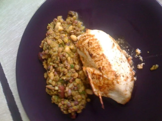 Rezept: feurig gefüllte Hähnchenbrust mit warmem Linsensalat feurig gefüllte Hähnchenbrust mit warmem Linsensalat - Rezept