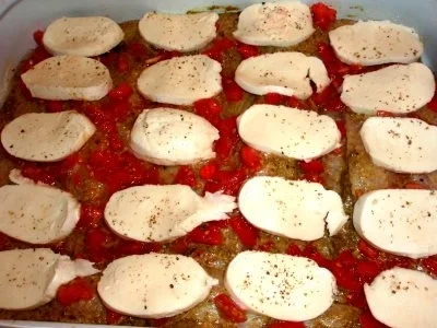 Rezept: Fisch: Pangasiusfilet mit Pesto und Mozzarella überbacken Bild Nr. 2 Fisch: Pangasiusfilet mit Pesto und Mozzarella überbacken - Rezept - Bild Nr. 2