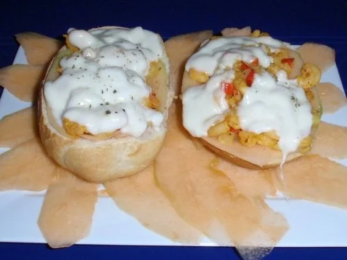 Feurige Tiefseegarnelen auf Brötchen mit Mozzarella überbacken - Rezept - Bild Nr. 14