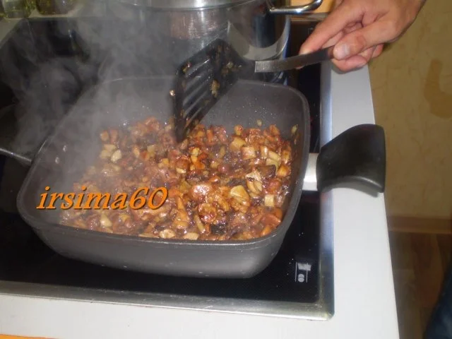 Rezept: Gemischte Pilzpfanne in einer Wein - Sahne - Soße an Steinpilz Spätzle Bild Nr. 5 Gemischte Pilzpfanne in einer Wein - Sahne - Soße an Steinpilz Spätzle - Rezept - Bild Nr. 5