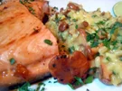 Glasierter Lachs mit Pfifferlingsrisotto - Rezept