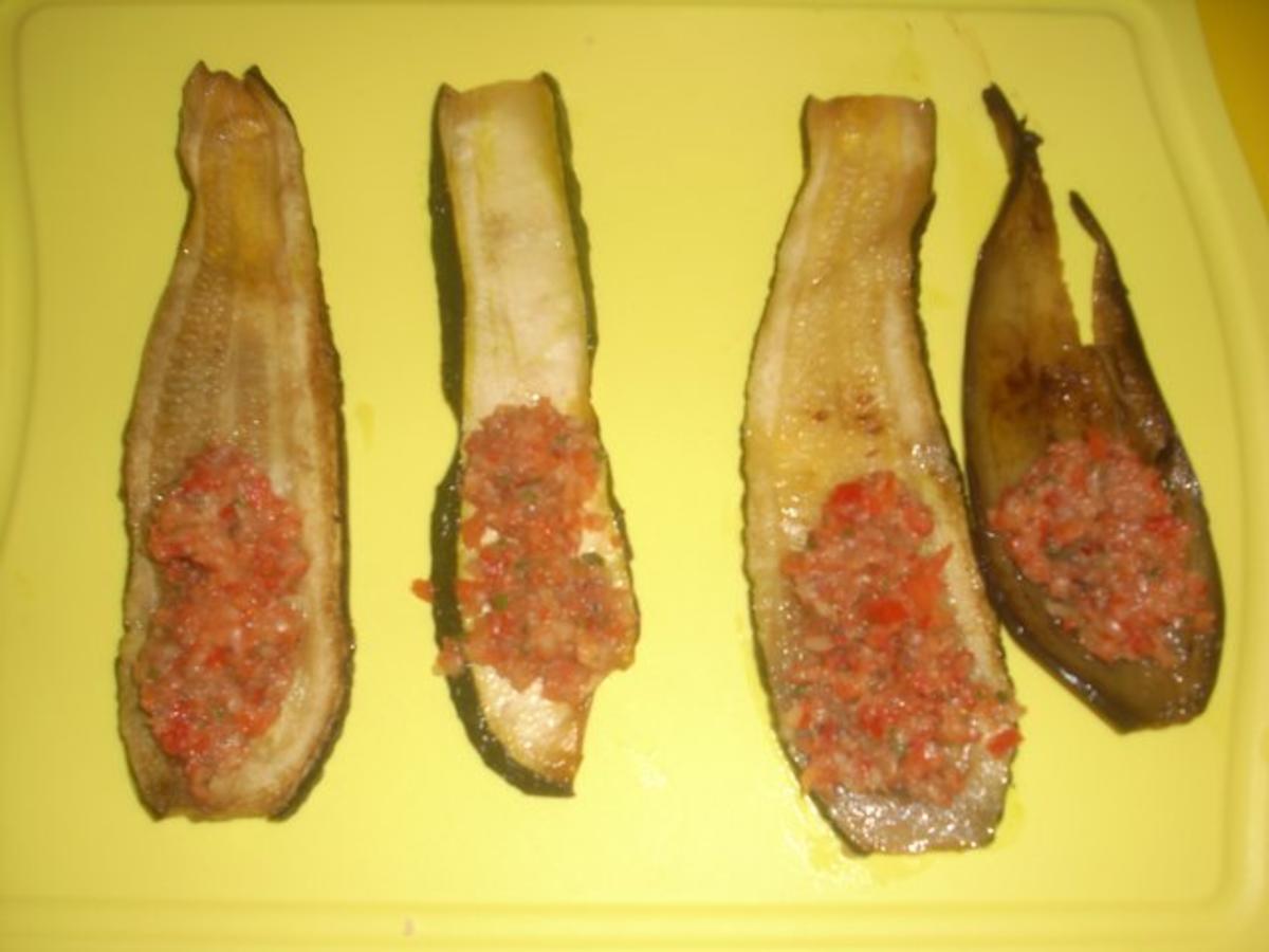 Auberginen-Zucchini Röllchen mit Räucherfisch-Gemüse Füllung - Rezept - Bild Nr. 7
