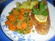 Schollenfilet mit Buttergemüse und Kartoffeln - Rezept