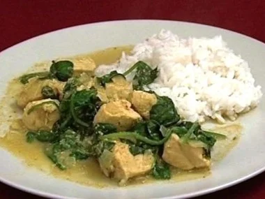 Hähnchen in Spinatsoße und Reis (Thomas Drechsel) - Rezept