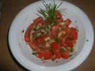 Rezept: Tomatensalat mit Katzenschweif Tomatensalat mit Katzenschweif - Rezept
