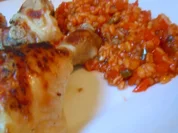 Supersaftige Hähnchenschlegel mit scharfem Ebly-Weizen - Rezept