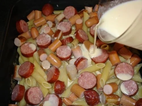 Nudelauflauf mit dreierlei Würstchen - Rezept - Bild Nr. 6