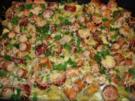 Nudelauflauf mit dreierlei Würstchen - Rezept