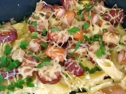 Nudelauflauf mit dreierlei Würstchen - Rezept - Bild Nr. 9