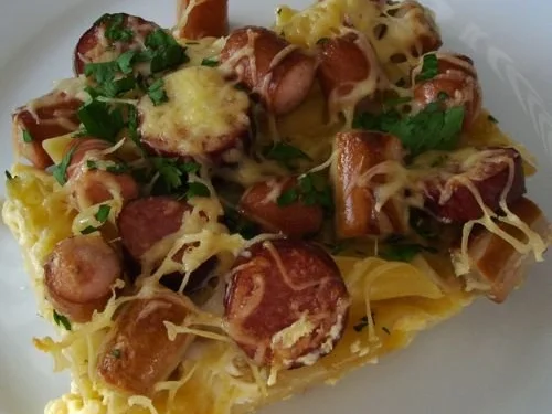 Nudelauflauf mit dreierlei Würstchen - Rezept - Bild Nr. 2