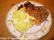 Curry-Eiersalat auf Rösti - Rezept