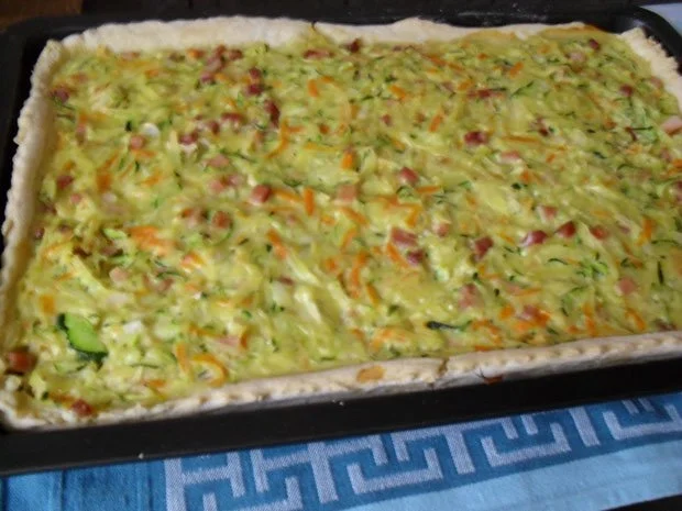 Zucchini-Kartoffelkuchen mit Schinken etc. - Resteverwertung - Rezept - Bild Nr. 5