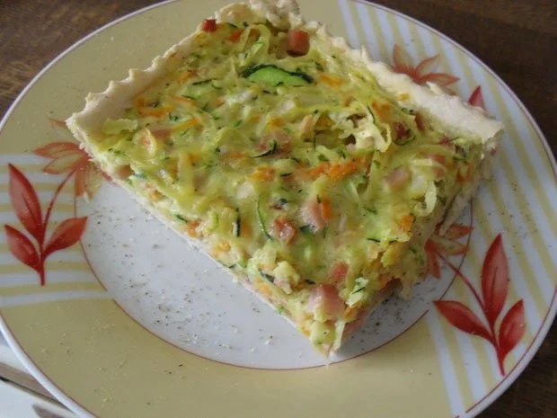 Zucchini-Kartoffelkuchen mit Schinken etc. - Resteverwertung - Rezept - Bild Nr. 7
