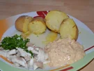 Forelle mit Backkartoffeln und Radieschen-Dip - Rezept