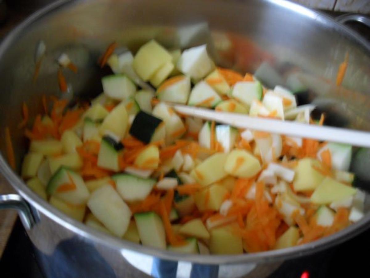 Vorratshaltung: Zucchini Kartoffelsuppe - einfach - 23 kcal/100g